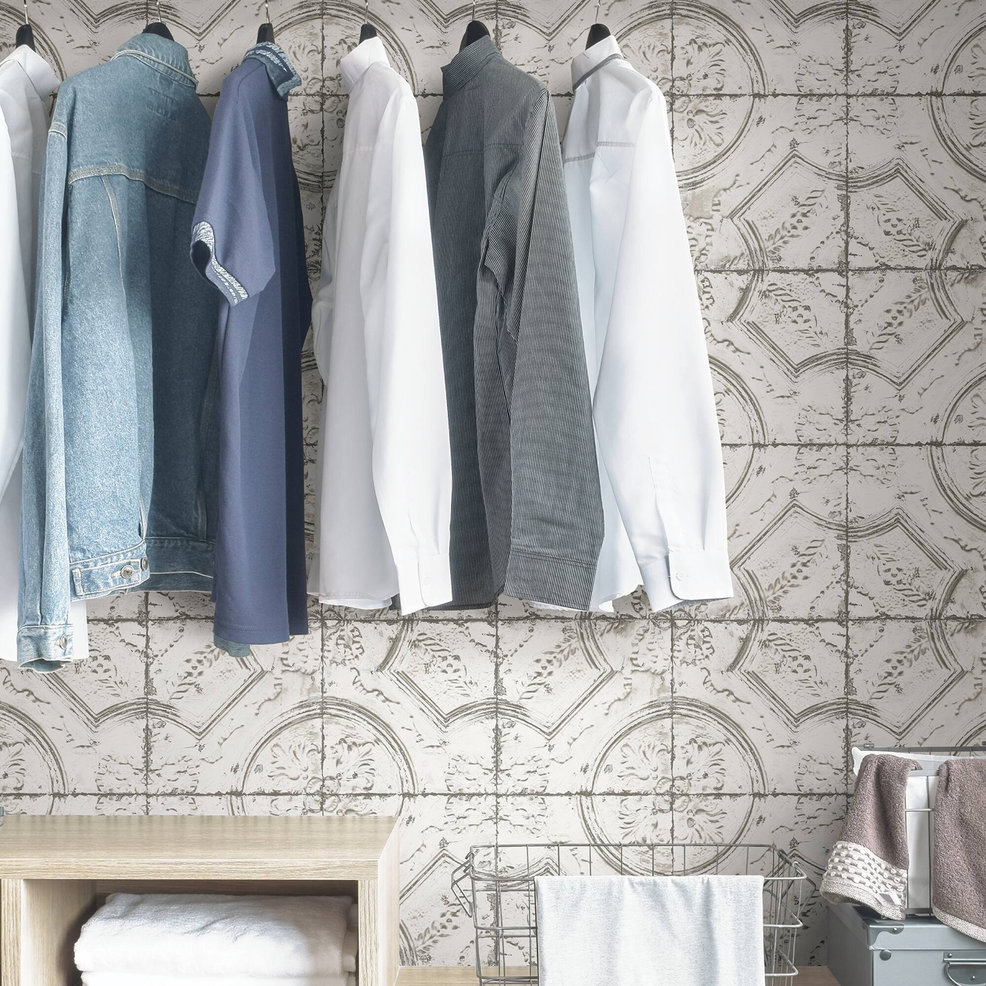 InHome Newport Tin Tile Peel & Stick Wallpaper